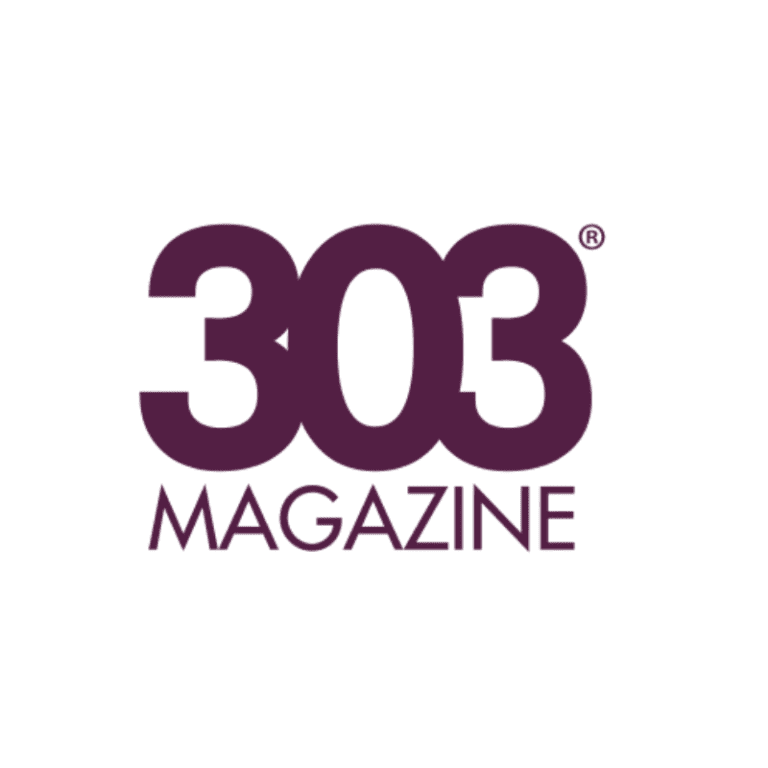 303 Magazine logo in purple