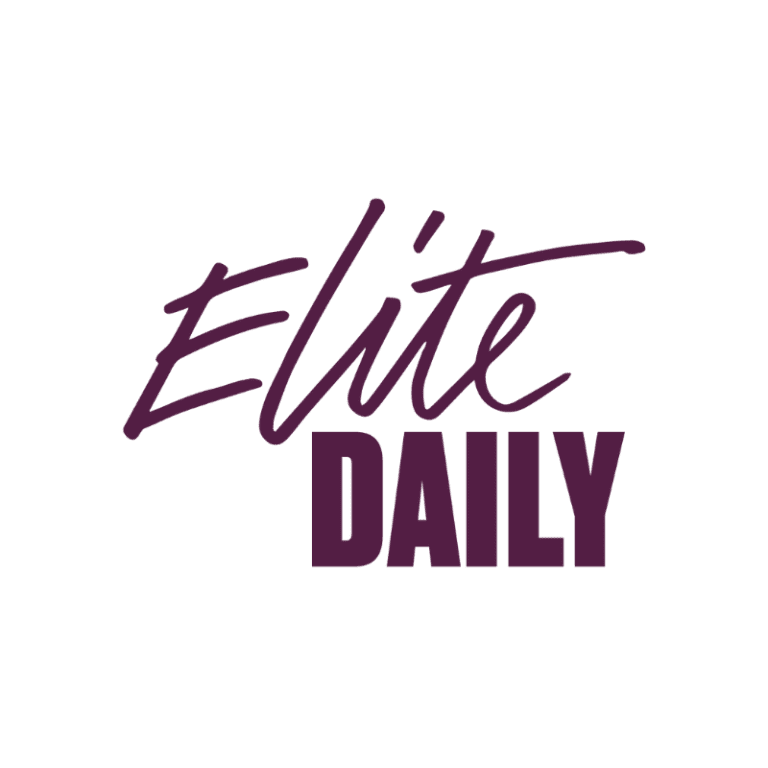 Elite Daily logo in purple on a black background.